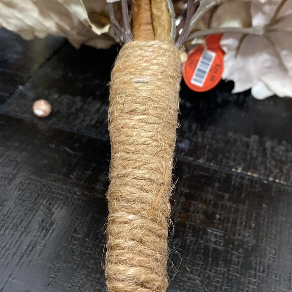 NWT Neutral White Pumpkin and Pinecone Fall Bouquet - Home Accents!